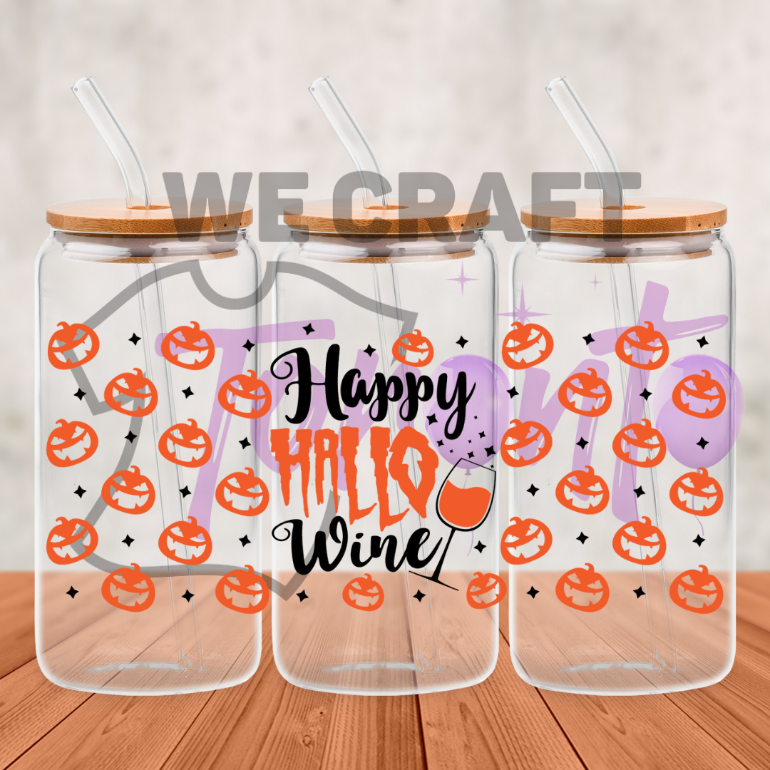 Happy hallo Wine uv dtf decals