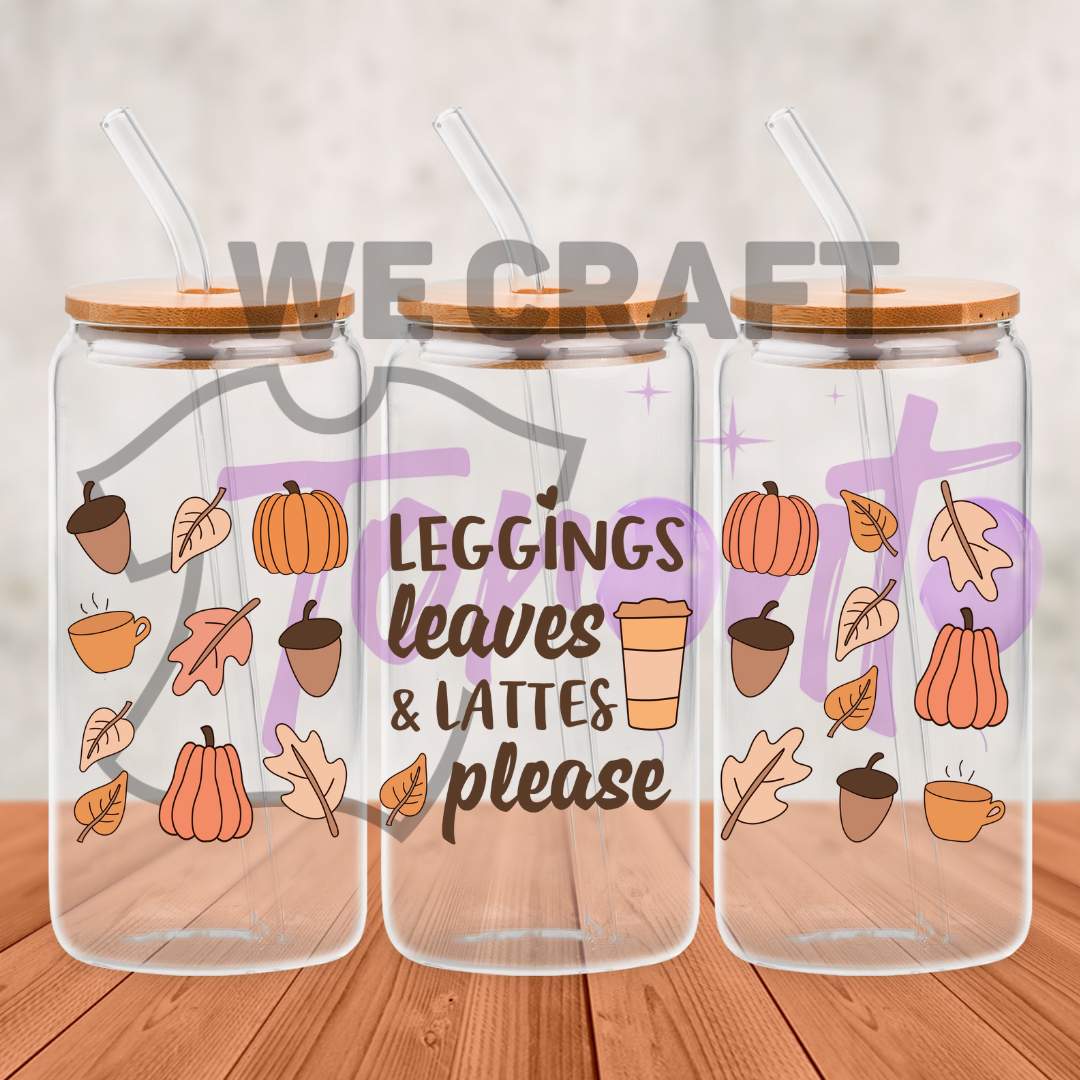 Legging Leaves uv dtf decals