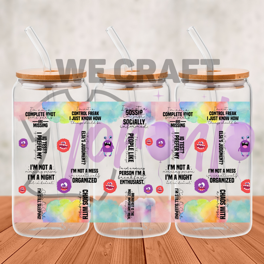 Cute Quotes Designs - 16 oz uv dtf transfer