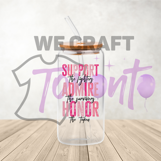 Support admire and Honor  uv dtf decal