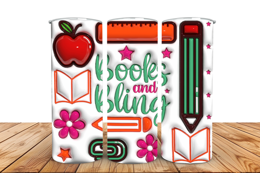 Books and bling pre-designed tumbler