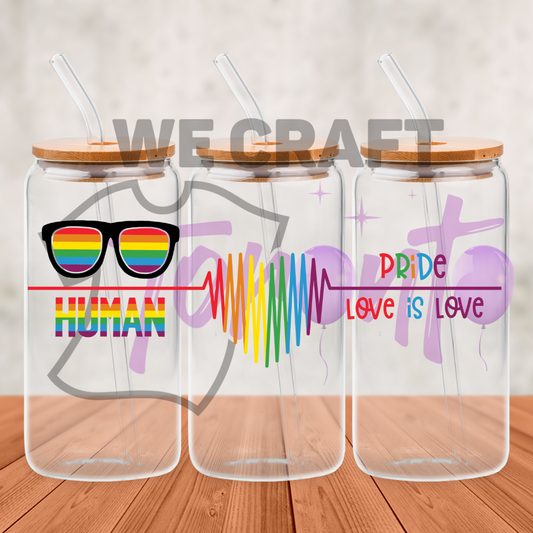 Pride Love Is Love - 16 oz uv dtf transfer