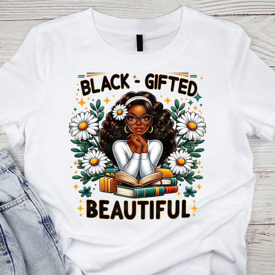 Black, gifted beautiful DTF transfer (IRON ON TRANSFER SHEET ONLY)