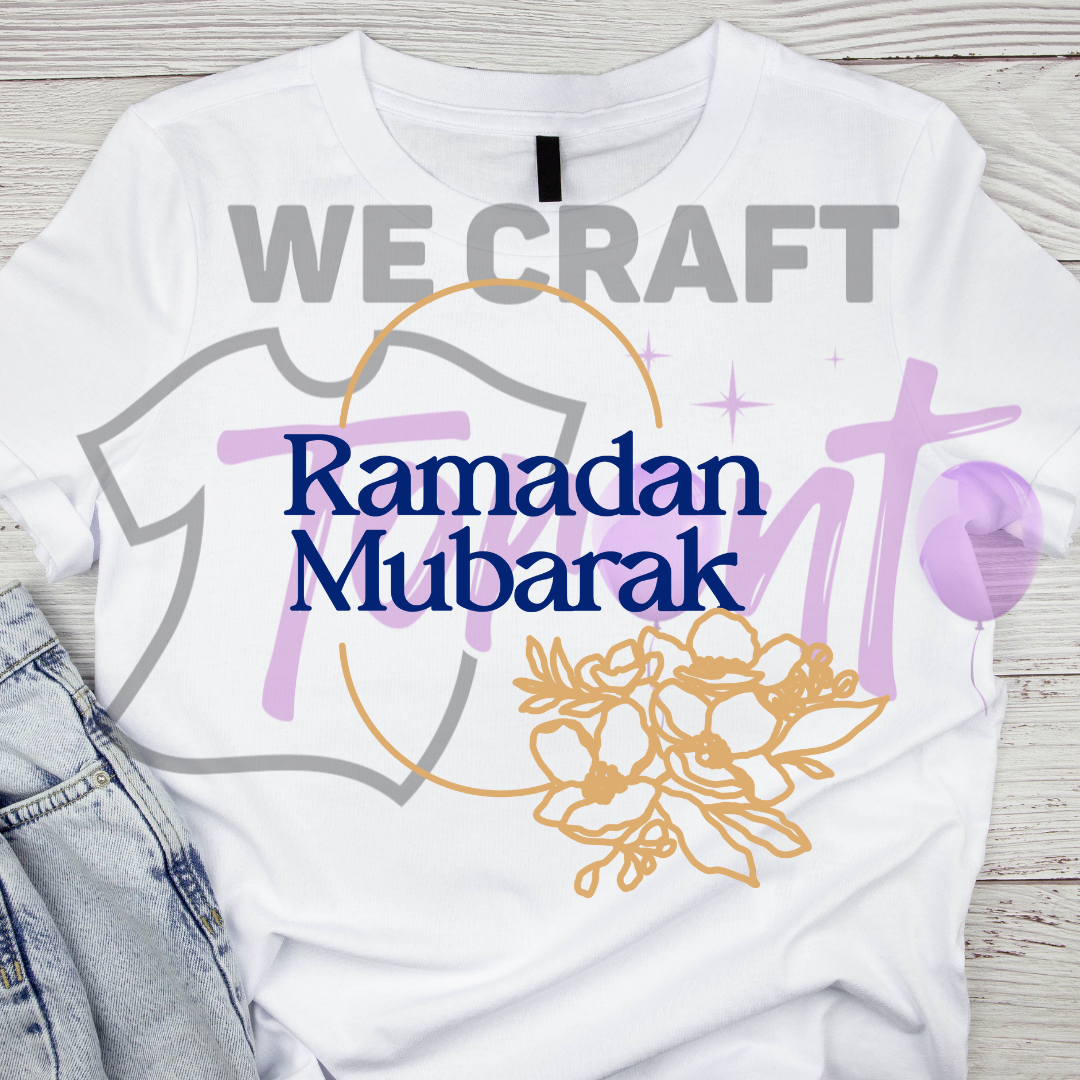 Ramadan Mubarak Flower  DFT TRANSFER (IRON ON TRANSFER SHEET ONLY)