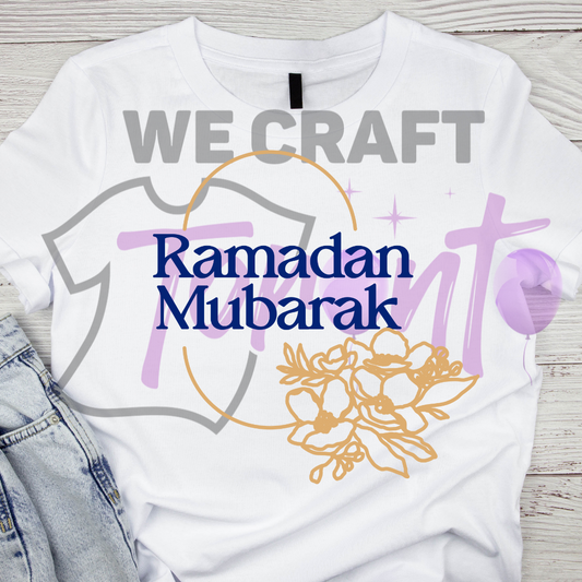 Ramadan Mubarak Flower  DFT TRANSFER (IRON ON TRANSFER SHEET ONLY)