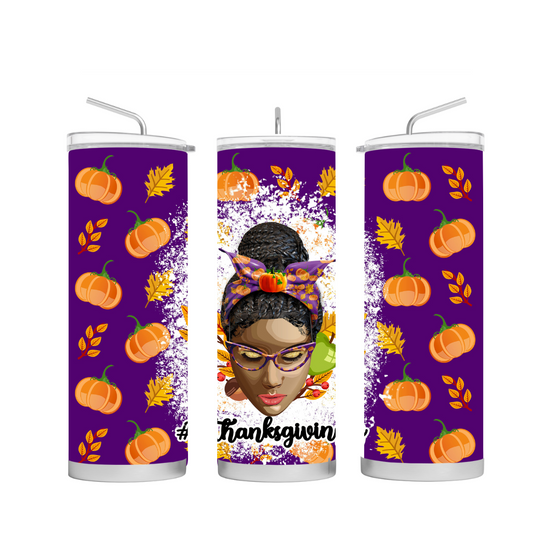 purple thanksgiving pre-designed tumbler