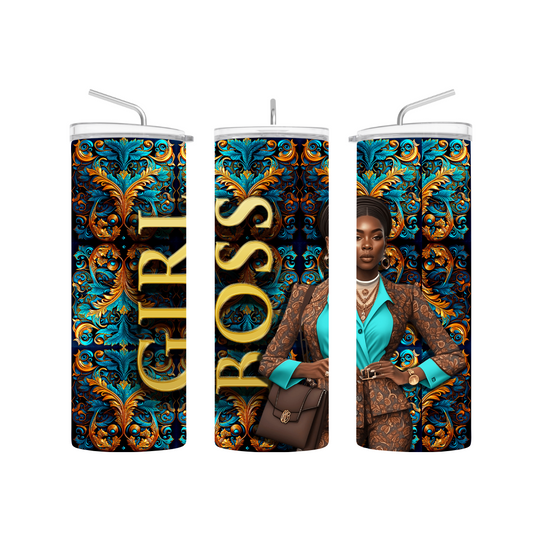 Girl boss, turquoise pre-designed tumbler