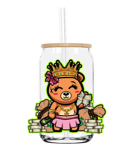 Money bear uv dtf transfer