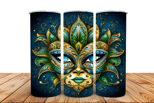 Green Mardi Gras pre-designed tumbler