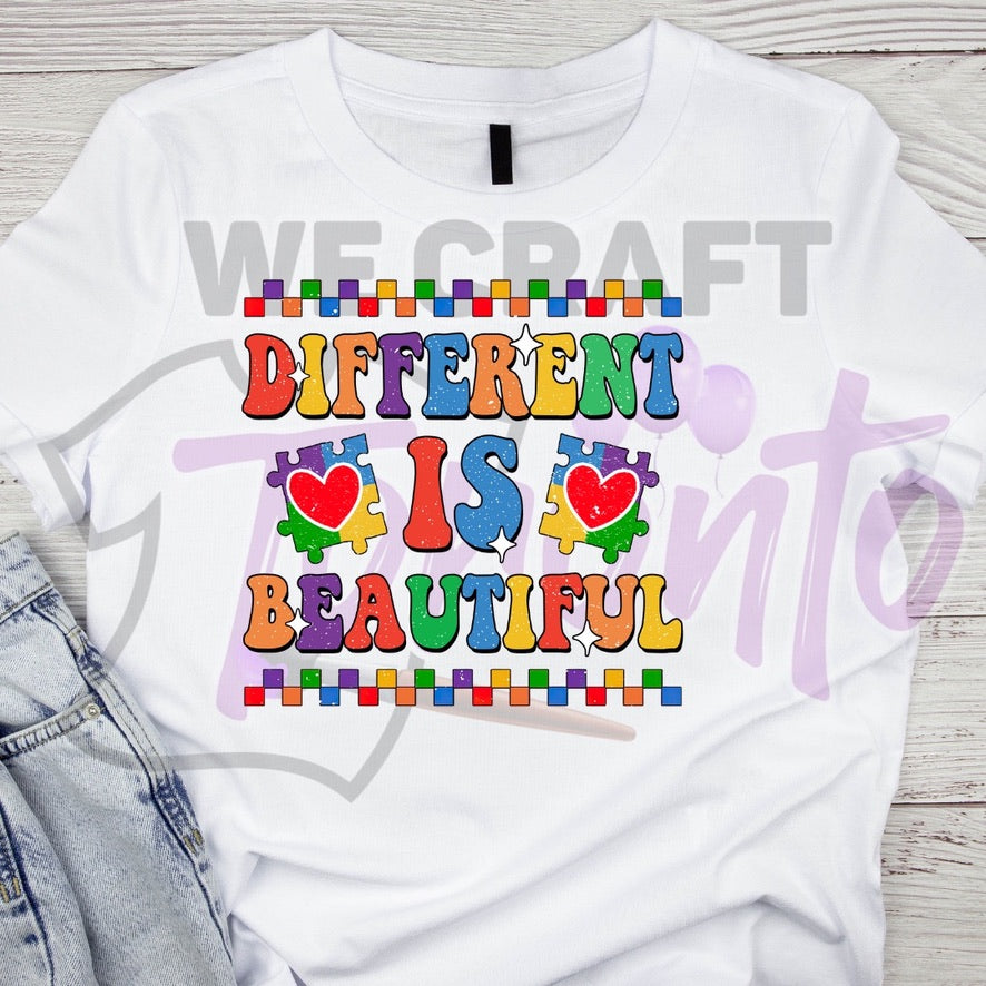 Different is beautiful DTF TRANSFER (IRON ON TRANSFER SHEET ONLY)