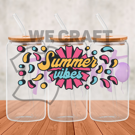 Summer Vibes - 16 oz uv dtf transfer