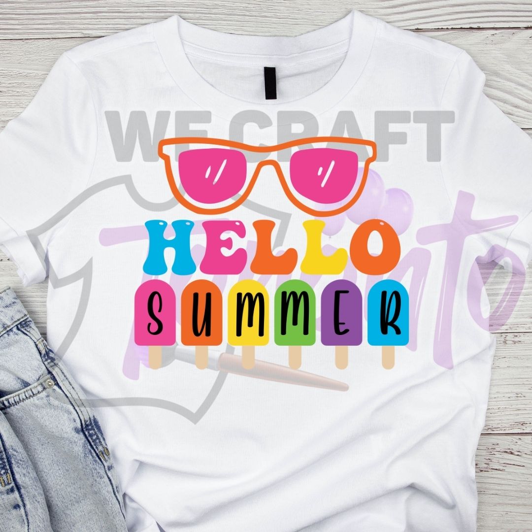 HELLO SUMMER (IRON ON TRANSFER SHEET ONLY)