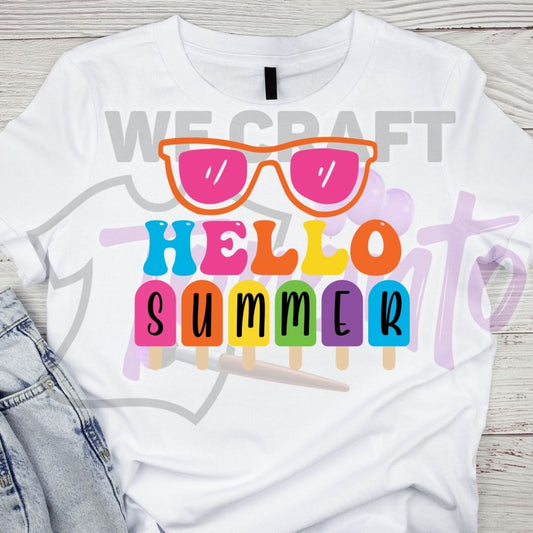 HELLO SUMMER (IRON ON TRANSFER SHEET ONLY)