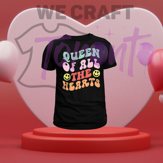 Queen of all hearts DTF transfer (IRON ON TRANSFER SHEET ONLY)