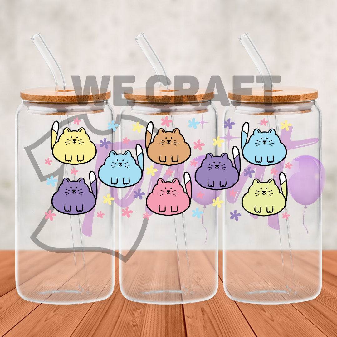 Cute Kittens - 16 oz uv dtf transfer