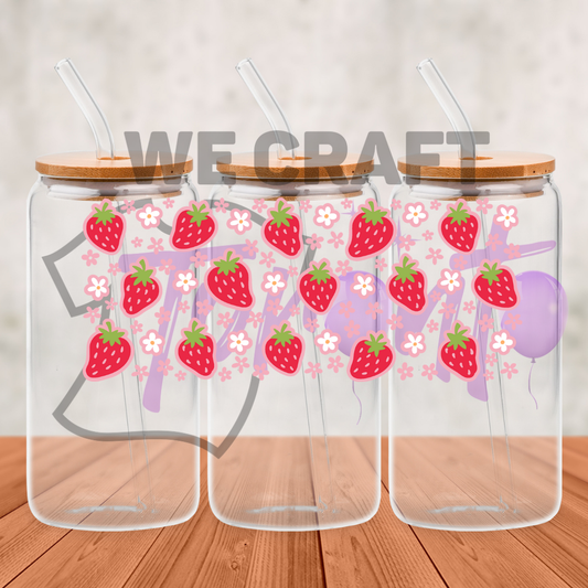 Strawberries - 16 oz uv dtf transfer