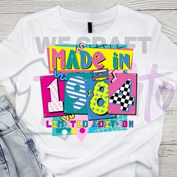 Made In  80s ADULT TRANSFER (IRON ON TRANSFER SHEET ONLY)