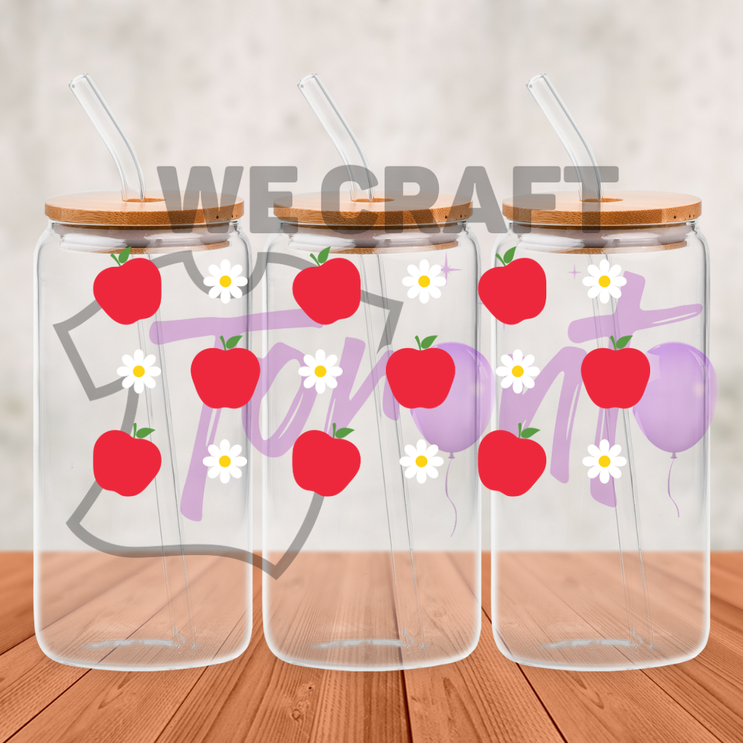 Apples Flowers - 16 oz uv dtf transfer