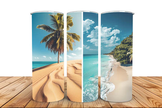 Beach vibes, pre-designed tumbler