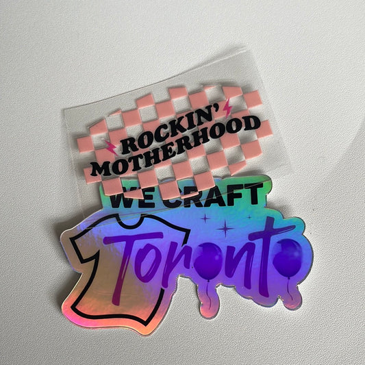 Rocking motherhood UV DTF motel decal