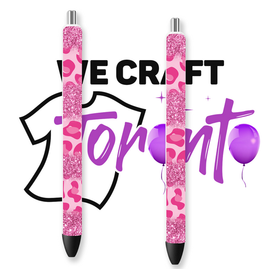 Glitter leopard UV DTF Pen wrap