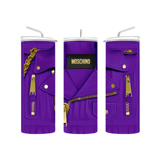 purple moschino pre-designed tumbler