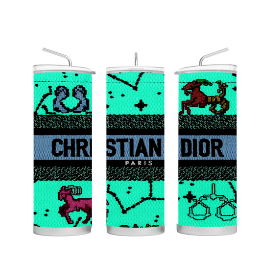 Green Christian Dior, zodiac pre-designed tumbler