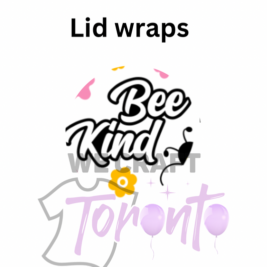 Bee Kind UV DTF Lid decal