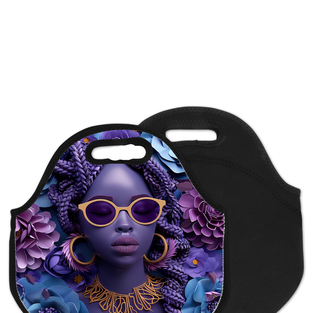 purple lady Lunch tote