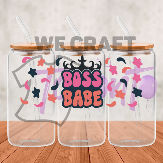 Boss Babe - 16 oz uv dtf transfer