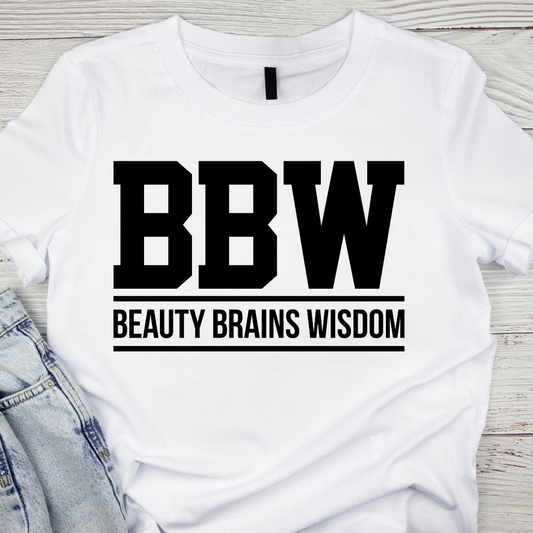 BEAUTY brains Wisdom DTF transfer (IRON ON TRANSFER SHEET ONLY)