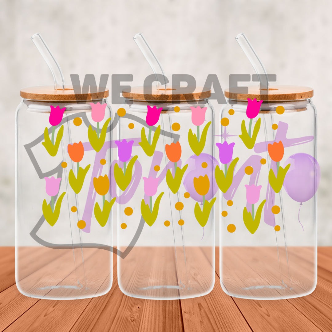 Tulips Flowers - 16 oz uv dtf transfer