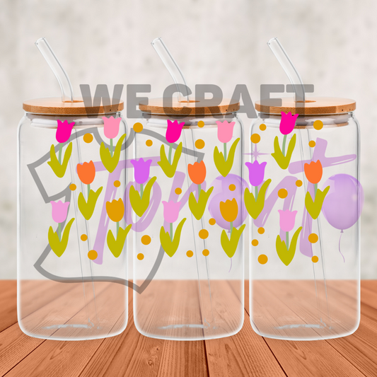 Tulips Flowers - 16 oz uv dtf transfer