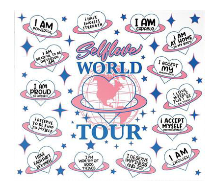 Self world tour uv dtf transfer