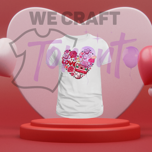 Love Xo heart DTF transfer (IRON ON TRANSFER SHEET ONLY)