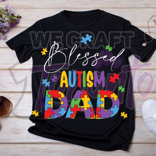 Blessed autism Dad DTF transfer (IRON ON TRANSFER SHEET ONLY)